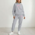 thumbnail image 1 of HOWPAY Sweatsuits Women 2 Piece Outfit Valentines Bow Graphic Long Sleeve Hooded Sweatshirt and Jogger Sweatpants Outfits Casual Loose Fit Lounge Sets Grey L, 1 of 4