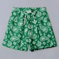 thumbnail image 1 of HOWPAY Swim Trunks Men Summer Hawaiian Print Quick Dry Elastic Waist Drawstring Beach Shorts with Pockets Casual Loose Fit Bathing Suit Dark Green L, 1 of 7