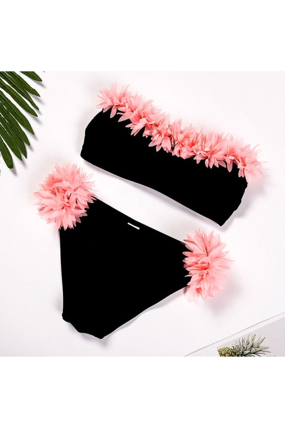 Swimsuit for Girls Summer Sleeveless Quick Dry Solid Color Bathing Suit Cut out Loose Fit Sport Casual Sun Beach 2 Piece Swimwear Black