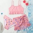 thumbnail image 1 of HOWPAY Swimsuits for Girls Tropical Print Sleeveless Tankini Cut Out Bikini Bottoms Swim Suit with Cover up Skirt Summer 2 Piece Swimwear Pink, 1 of 6