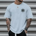thumbnail image 1 of HOWPAY T Shirts For Man Loose Fit Print Short Sleeve Crew Neck Basic Pullover Casual Oversized Summer Breathable Soft Streewear Light Blue XXL, 1 of 5
