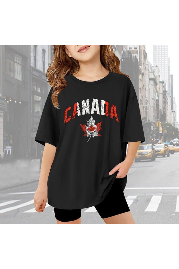T Shirts for Girls Crewneck Short Sleeve Letter Print Tees Lightweight Cozy Loose Fit Casual Basic Workout Summer Clothes Black
