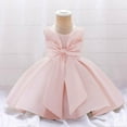 thumbnail image 1 of HOWPAY Toddler Girls Dresses Solid Color Crew Neck Sleeveless A-Line Flowy Dresses Casual Lightweight Beach Wedding Party Summer Midi Sundress Pink, 1 of 4