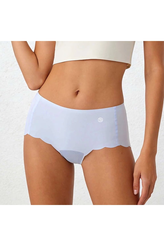 Tummy Control Underwear for Women High Waisted Hipster Briefs High Cut Full Coverage Stretch Breathable Soft Bikini Briefs Blue M