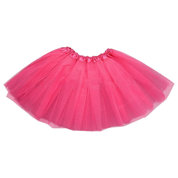 HOWPAY Tutu Skirts for Women Mesh Tulle Skirts Classic Solid Color Elastic High Wasit Knee Length Lightweight Retro Dresses for Holiday Party Y2K Outfits Pink1 One Size