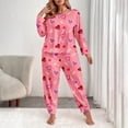 thumbnail image 1 of HOWPAY Valentines Pajamas for Women Set Heart Print Long Sleeve Button down Tops with Long Pants Sleepwear Causal Comfy 2 Piece Lounge Set Light Pink XXXXL, 1 of 4