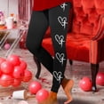 thumbnail image 1 of HOWPAY Valentines Women's Leggings Romantic Heart Graphic High Waisted Stretchy Slim Fit Yoga Pants Sports Running Tummy Control Tights Casual Workout Pants Black L, 1 of 5