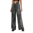 thumbnail image 1 of HOWPAY Wide Leg Pants for Women Leopard Print Casual Elastic High Waisted Baggy Sweatpants Pull on Loose Fit Lightweight Lounge Pants Light Gray XXL, 1 of 4