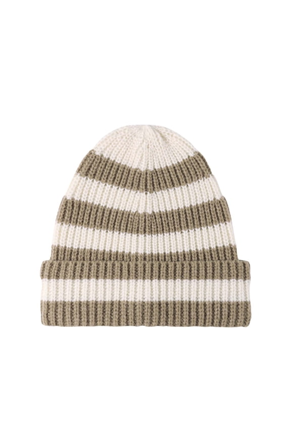 Winter Beanie for Men Slouchy Stretchy Knitted Striped Color Windproof Pullover Hats Soft Warm Ski Stocking Cap for Cold Weather