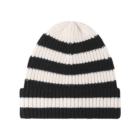 HOWPAY Winter Beanie for Men Slouchy Stretchy Knitted Striped Color Windproof Pullover Hats Soft Warm Ski Stocking Cap for Cold Weather