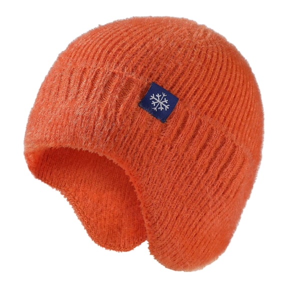 HOWPAY Winter Hats for Women Men Windproof Stretchy Solid Color Knitted Slouchy Beanie with Earflaps Baggy Cozy Soft Ski Stocking Unisex Cap for Cold Weather