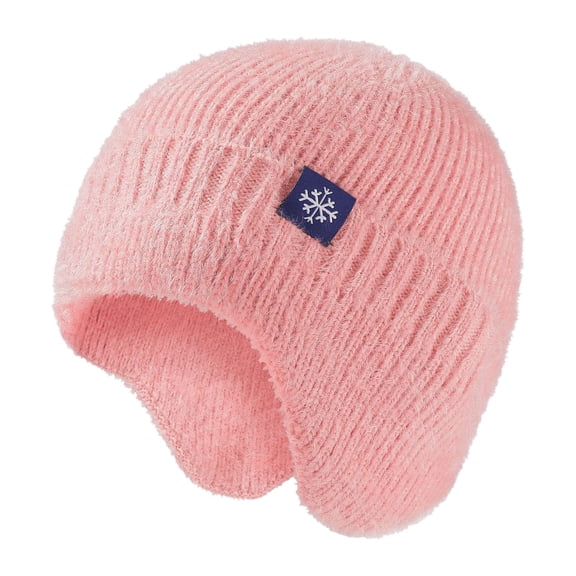 HOWPAY Winter Hats for Women Men Windproof Stretchy Solid Color Knitted Chunky Slouchy Beanie with Earflaps Baggy Cozy Soft Ski Stocking Unisex Cuffed Cap for Cold Weather