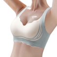 thumbnail image 1 of HOWPAY Wireless Bras For Women No Underwire Push Up Adjustable Straps Deep V Full Coverage Bralettes With Support Comfortable Soft T-Shirt Bra Green 42, 1 of 5