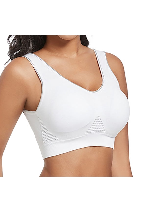 Wireless Bras for Women No Underwire Push up Full Coverage Supportive Sports Pullover Bralettes Stretch Comfortable Soft T-Shirt Bra White XXXXL