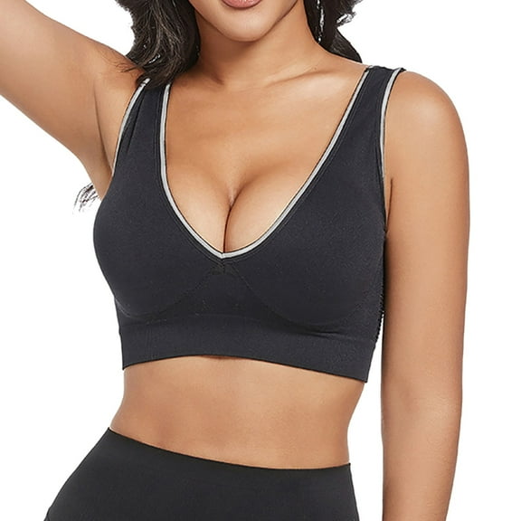 HOWPAY Wireless Bras for Women Push up Full Coverage No Underwire Supportive Stretch Sports Pullover Bralettes Comfortable Soft Underwear Black XXXXL