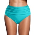 thumbnail image 1 of HOWPAY Women Bikini Bottoms High Waisted Tummy Control Basic Swim Briefs Full Coverage Causal Solid Color Beach Pool Bathing Suit Bottoms Sky Blue XXL, 1 of 5
