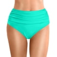 thumbnail image 1 of HOWPAY Women Bikini Bottoms High Waisted V Cut Basic Swim Briefs Full Coverage Printed Tummy Control Stretchy Beach Pool Swimsuit Bottoms Mint Green XL, 1 of 5