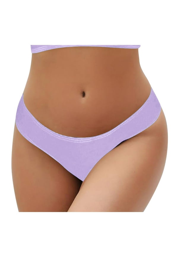 Women Bikini Bottoms Tummy Control Basic Swim Shorts Moderate Coverage High Cut Mid Waisted Solid Color Beach Pool Swimsuit Bottoms Purple XXL