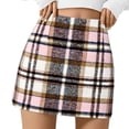 thumbnail image 1 of HOWPAY Women's Plaid Skirt Slim Fit Retro Pencil a Line Dresses High Elastic Waisted Knee Length Bodycon Mini Skirts Casual Basic Fall Winter Outfit RD2 M, 1 of 6