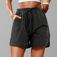 thumbnail image 1 of HOWPAY Women's Shorts Baggy Striped Loose Fit Elastic High Waisted Bottoms Casual Lightweight Summer Workout Cycling Lounge Shorts Black M, 1 of 5