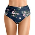 thumbnail image 1 of HOWPAY Womens Bikini Bottoms Tummy Control Full Coverage High Waisted V Cut Swim Briefs Stretchy Summer Beach Pool Bathing Suit Bottoms Navy M, 1 of 4