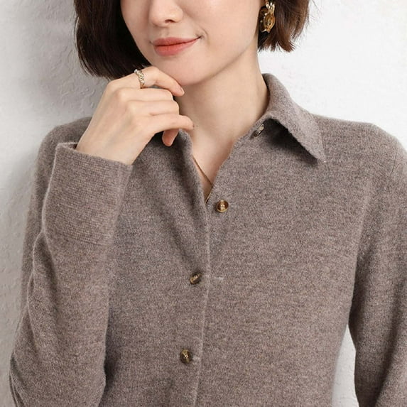 HOWPAY Womens Cardigan Sweaters Oversized Solid Color Button up Long Sleeve Casual Jacket Classic Crew Neck Soft Y2K Fall Outfits Dark Gray XL