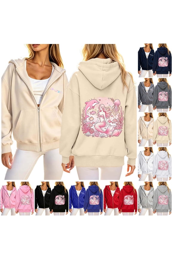 Womens Pink Flower Zip Up Hoodies Preppy Style Trendy Bubble Letter Print Casual Pullover Sweatshirts Long Sleeve Tops Preppy Hoodies Pink XXXL