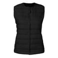 thumbnail image 1 of HOWPAY Womens Puffer Vest Lightweight Packable Sleeveless Quilted Puffy Jacket Casual Solid Color Button down Winter Coat with Pockets Warm Outwear Black L, 1 of 5