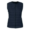thumbnail image 1 of HOWPAY Womens Puffer Vest Lightweight Sleeveless Quilted Puffy Jacket Casual Solid Color Button down Winter Coat with Pockets Warm Outwear Navy S, 1 of 5