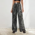 thumbnail image 1 of HOWPAY Womens Sweatpants Leopard Print Wide Leg High Elastic Waist Casual Trousers with Pockets Lightweight Stretchy Comfy Baggy Pants Light Gray XXL, 1 of 4