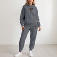 thumbnail image 1 of HOWPAY Womens Sweatsuits 2 Piece Set Long Sleeve Valentines Heart Graphic Hooded Pullovers Tops and Jogger Sweatpants Tracksuits Baggy Soft Comfy Fall Outfits Dark Gray XXL, 1 of 4