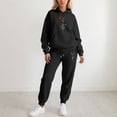 thumbnail image 1 of HOWPAY Womens Sweatsuits 2 Piece Set Long Sleeve Valentines Heart Graphic Hooded Pullovers Tops and Jogger Sweatpants Tracksuits Baggy Soft Comfy Fall Outfits Black L, 1 of 4