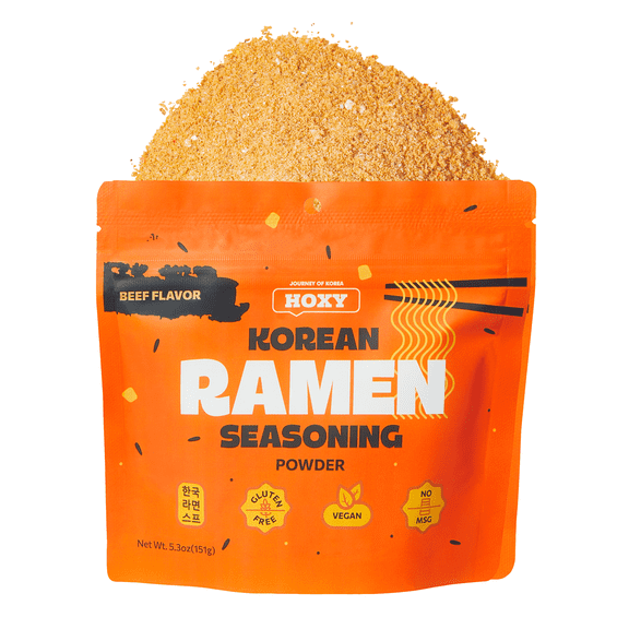 HOXY Journey of Korea "Korean Ramen Seasoning" | Gluten Free, Vegan, No-MSG | Premium Finest Ramen Seasoning Powder | 5.3oz (Beef)