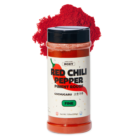 HOXY Journey of Korea Red Chili Pepper 7oz - Korean Gochugaru. Red Chili Pepper Spice Seasoning for Asian Food. MSG Free, Certified HACCP. (Fine for Paste)