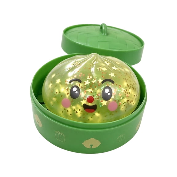 HOXZODT Christmas Elf Glitter Dumpling Squishy Toy, Christmas Stocking Stuffers & Christmas Gifts, Fast Rebound Stress Relief Toys, Novelty Squeeze Toy with Steamer