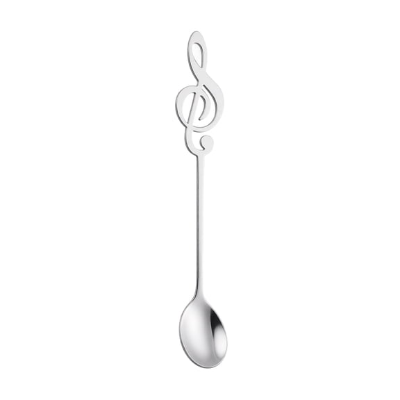 HOXZODT Treble Clef Coffee Stirring Spoon, 6.29 Inch Stainless Steel Music Note Spoon, Creative Tea Dessert Mixing Spoon, Silver