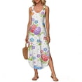thumbnail image 1 of HOXZODT Womens Easter Dress 2026 Sleeveless Maxi Summer Dresses for Women Holiday Bunny Egg Print, White, S, 1 of 5