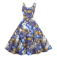 thumbnail image 1 of HOXZODT Womens Easter Mushroom Bunny Print Dress Vintage Floral Spaghetti Strap Fit and Flare Dress for Women Spring Party 2026, Army Green, M, 1 of 4