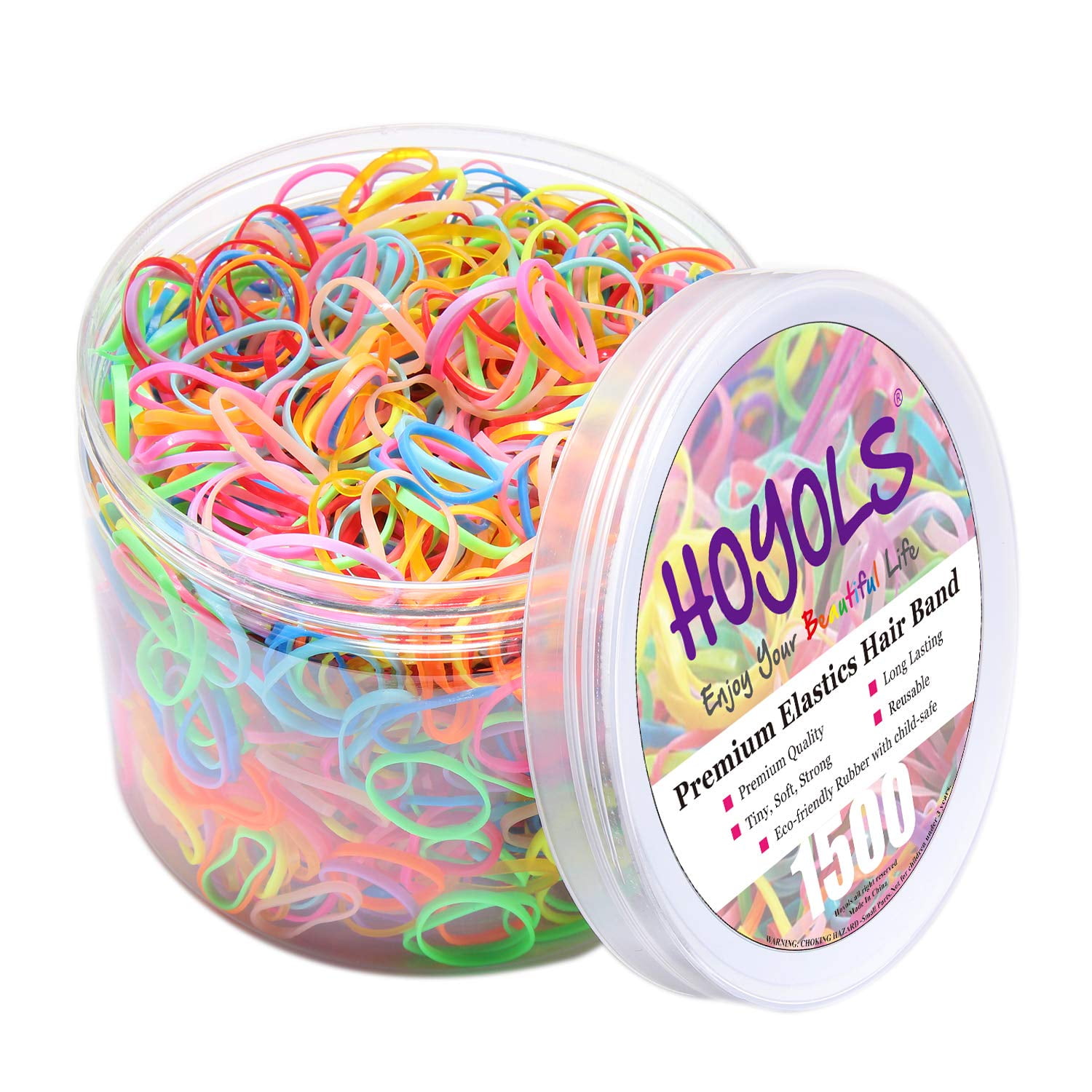 HOYOLS Clear Elastic Hair Rubber Bands, 1500pcs Mini Small Clear Ponytail  Elasti