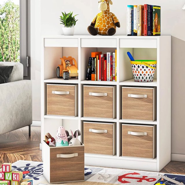 HOYRR 6 Pack Fabric Foldable Storage Cubes for Shelves 11x11 Inch