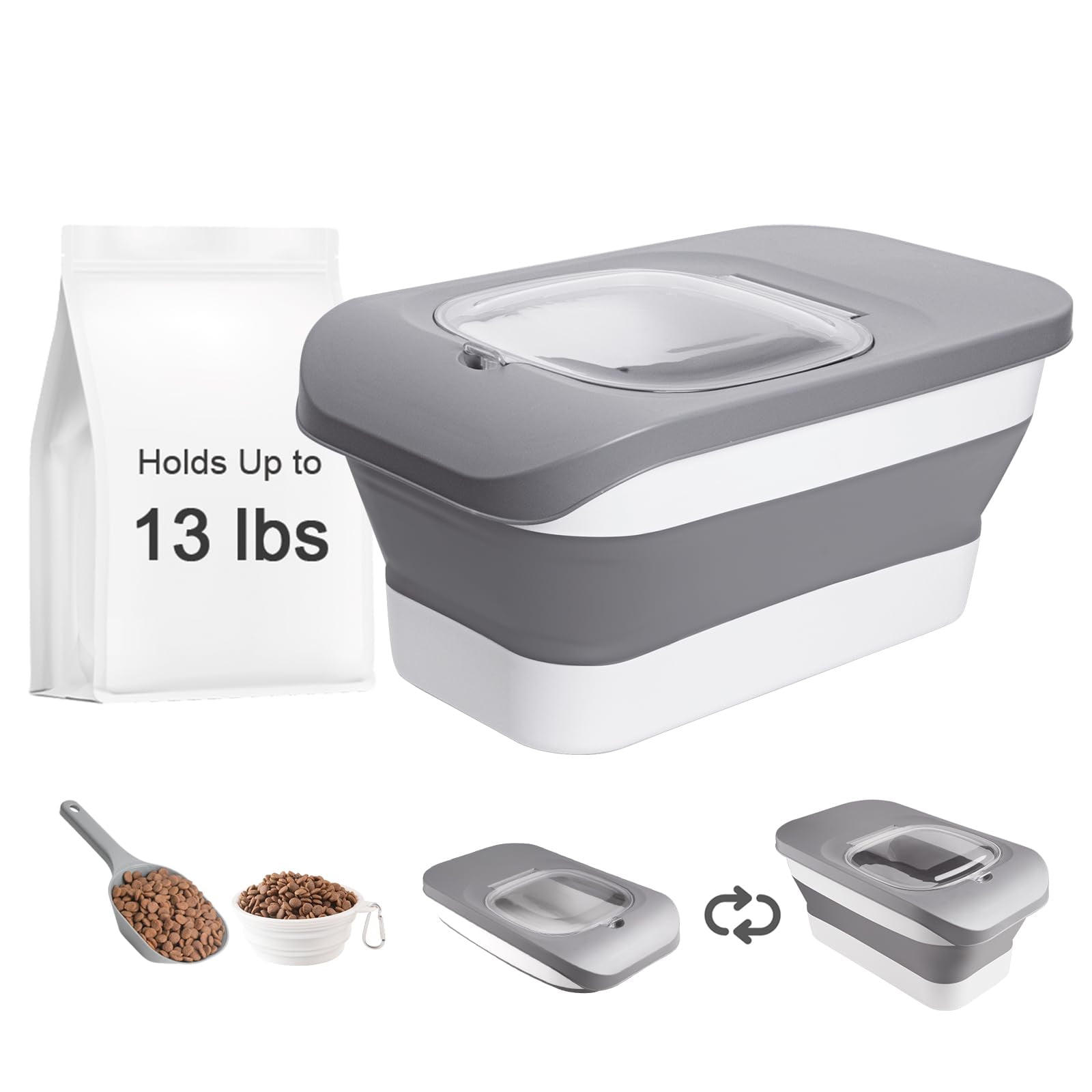 HOYTAMDAR Collapsible Pet Food STF9 Storage Containers, 13 LB Cat Food