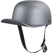 HOYUFEI Baseball Style Cap Motorcycle Helmets Matte Black Unisex-Adult Helmet for Adults Motorcycle Motorbike Moped Street Bike DOT Approved