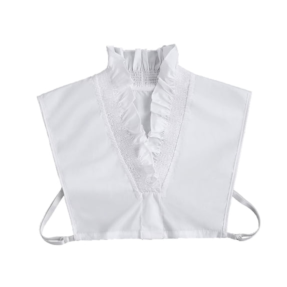 HOYUFEI Playful and Cute White Cotton Petal Fake Collar - Detachable Dickey Blouse