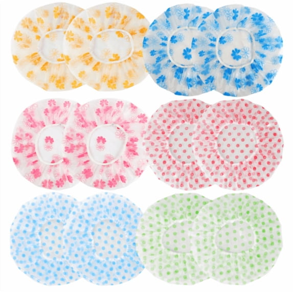 HOZADOIE 10Pcs Shower Caps for Women Reusable Waterproof, Oil Resistanted Shampoo Shower Bath Cap, Home Travel Essentials, B