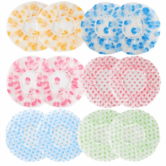 HOZADOIE 10Pcs Shower Caps for Women Reusable Waterproof, Oil Resistanted Shampoo Shower Bath Cap, Home Travel Essentials, D