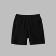 thumbnail image 1 of HOZADOIE Black Boys Shorts Unisex Pure Cotton Spring Summer Solid Color Elastic Waist Breathable Casual Versatile 5 Inseam Athletic Short for 1-11 Years, 1 of 3
