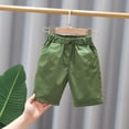 thumbnail image 1 of HOZADOIE Boys School Uniform Shorts Pure Cotton Stylish Solid Color Elastic Waist Breathable Versatile Cargo Casual Short for 18 Months-14 Years, 1 of 9
