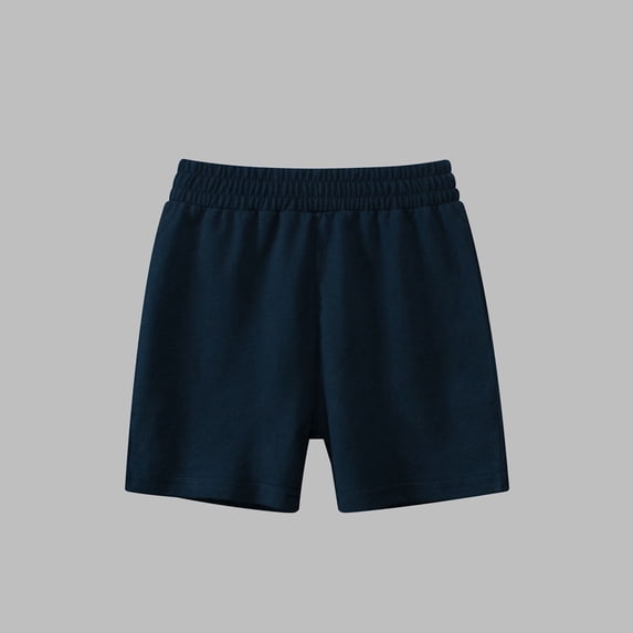HOZADOIE Boys Shorts Unisex Pure Cotton Spring Summer Solid Color Elastic Waist Breathable Casual Versatile 5 Inseam Athletic Short for 1-11 Years