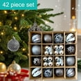 thumbnail image 1 of HOZADOIE Christmas Ball Ornaments Set Shatterproof Christmas Tree Ornaments 42 PCS Painted Shaped Styles Electroplated Light Balls Set for Xmas Tree Holiday Decor, 1 of 7