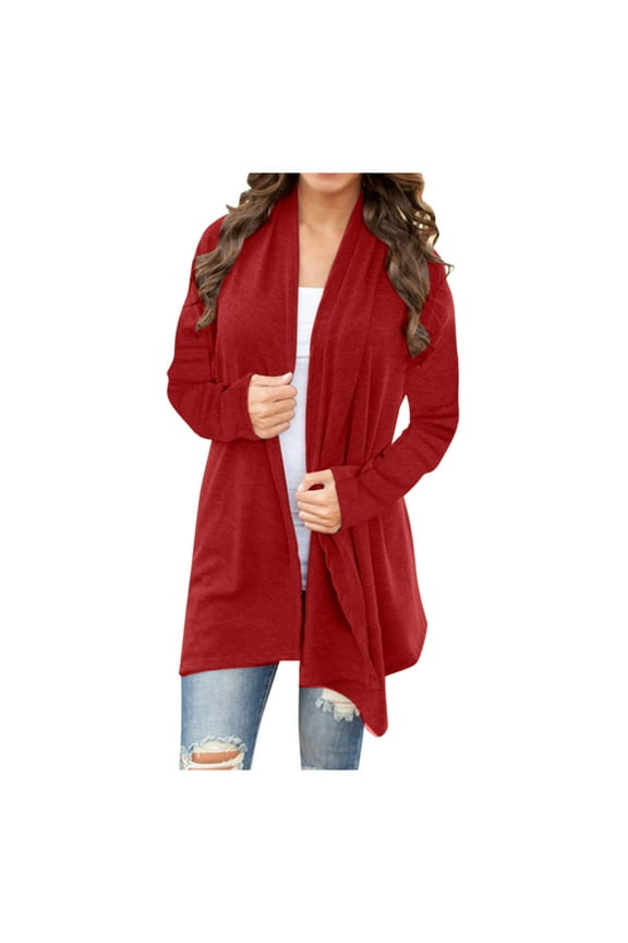 Duster Cardigans For Women Fall Open Front Coat Long Sleeve Slouchy Outerwear Lightweight Jacket Clothes